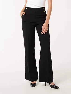 Kehlani Button Wide Leg Pant