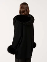 Nia Faux-Fur Trim Cape