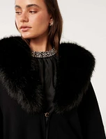 Nia Faux-Fur Trim Cape