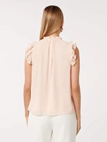 Abigail Ruffle-Shoulder Blouse