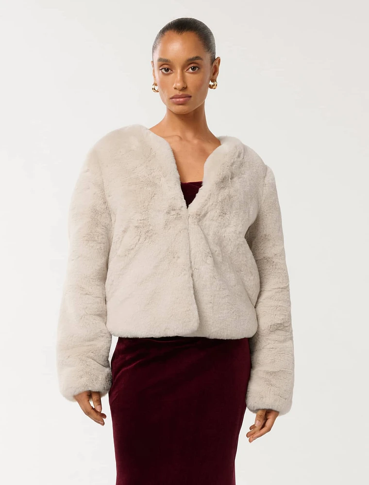 Lana Petite Faux-Fur Coat