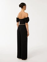 Lea Petite Off-Shoulder Jumpsuit