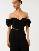 Lea Petite Off-Shoulder Jumpsuit