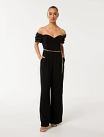 Lea Petite Off-Shoulder Jumpsuit