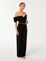 Lea Petite Off-Shoulder Jumpsuit