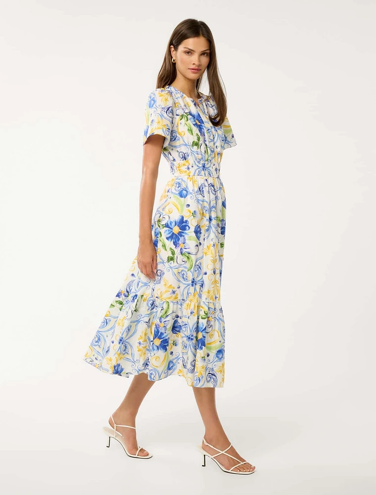 Eleanor Short Sleeve Cotton Midi