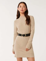 Annie Belted Knit Mini Dress