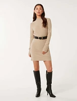 Annie Belted Knit Mini Dress