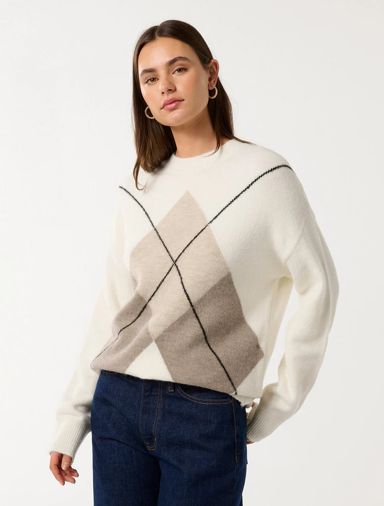 Emma Argyle Knit Sweater