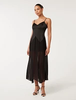 Scarlett Sheer-Skirt Maxi Dress