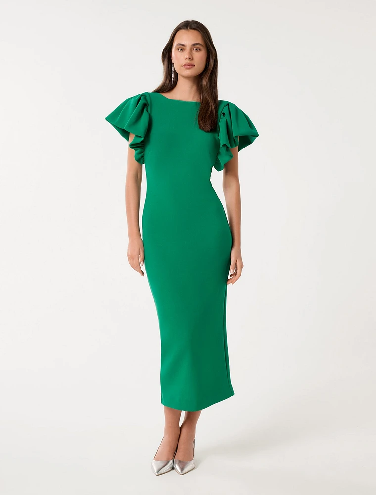 Liz Frill Sleeve Bodycon Dress