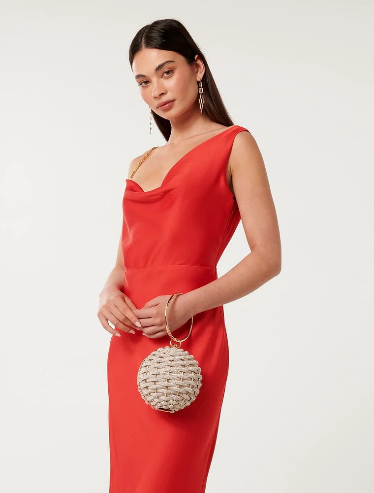 Signature Wynnie Woven Round Clutch