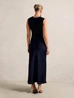 Ava Draped Satin Maxi Dress