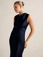 Ava Draped Satin Maxi Dress