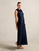 Ava Draped Satin Maxi Dress