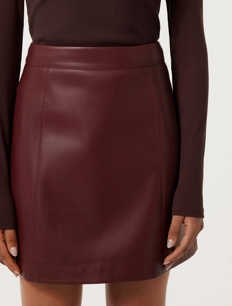 Eleni Petite Vegan Leather Mini Skirt