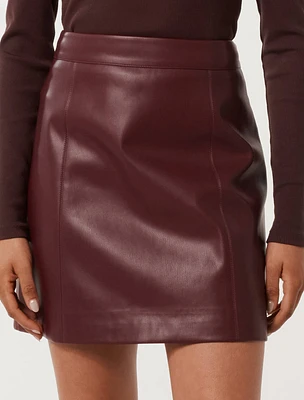 Eleni Petite Vegan Leather Mini Skirt