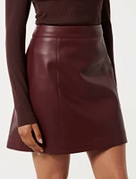Eleni Petite Vegan Leather Mini Skirt