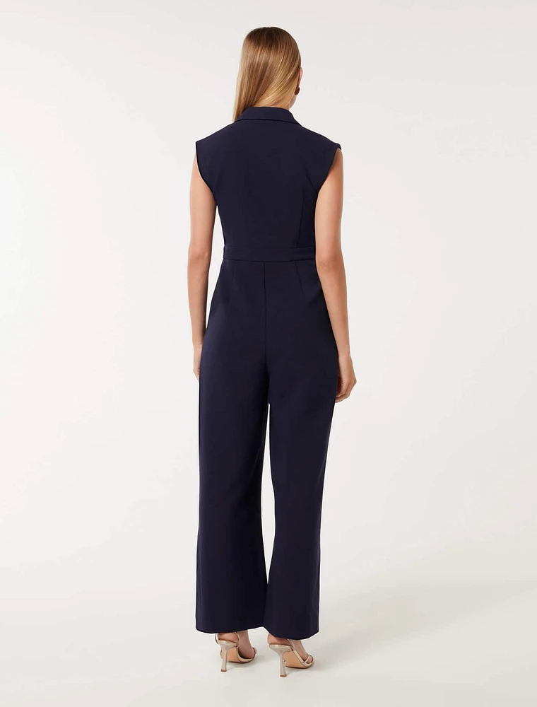 Jacey Sleeveless Tux Jumpsuit