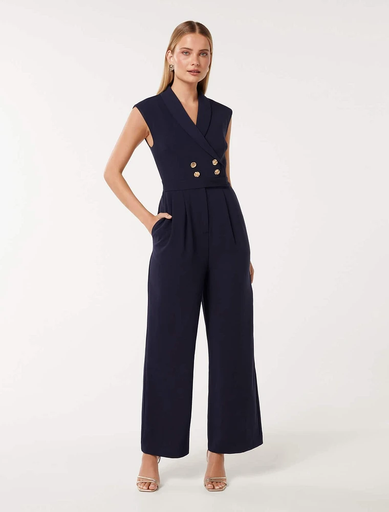 Jacey Sleeveless Tux Jumpsuit