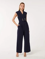 Jacey Sleeveless Tux Jumpsuit