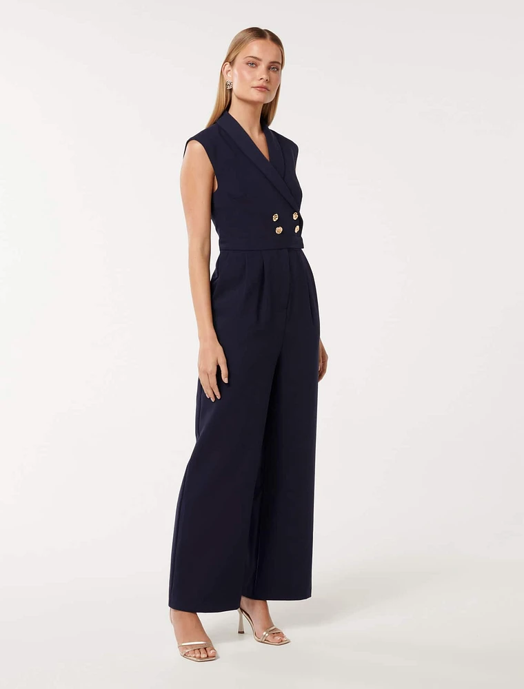 Jacey Sleeveless Tux Jumpsuit