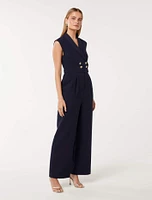 Jacey Sleeveless Tux Jumpsuit