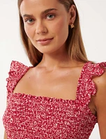Odette Printed Cotton Mini Dress