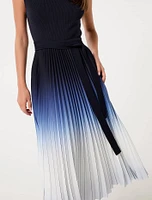 Elara Ombre Pleat Midi Dress