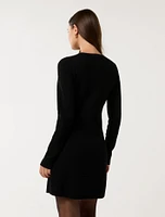 Dani Zip-Detail Mini Dress