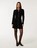 Dani Zip-Detail Mini Dress