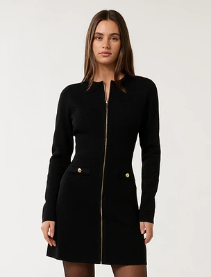 Dani Zip-Detail Mini Dress