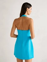 Stevie Halter Neck Linen Mini Dress