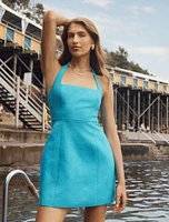 Stevie Halter Neck Linen Mini Dress