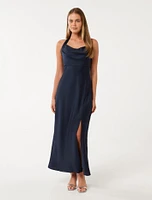 Alice Halter Satin Maxi Dress