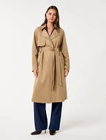 Cass Vegan Suede Trench Coat