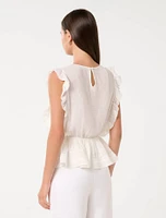 Rose Ruffle Sleeve Top