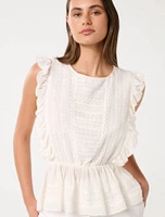 Rose Ruffle Sleeve Top