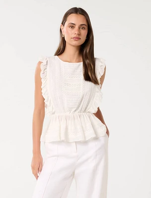 Rose Ruffle Sleeve Top