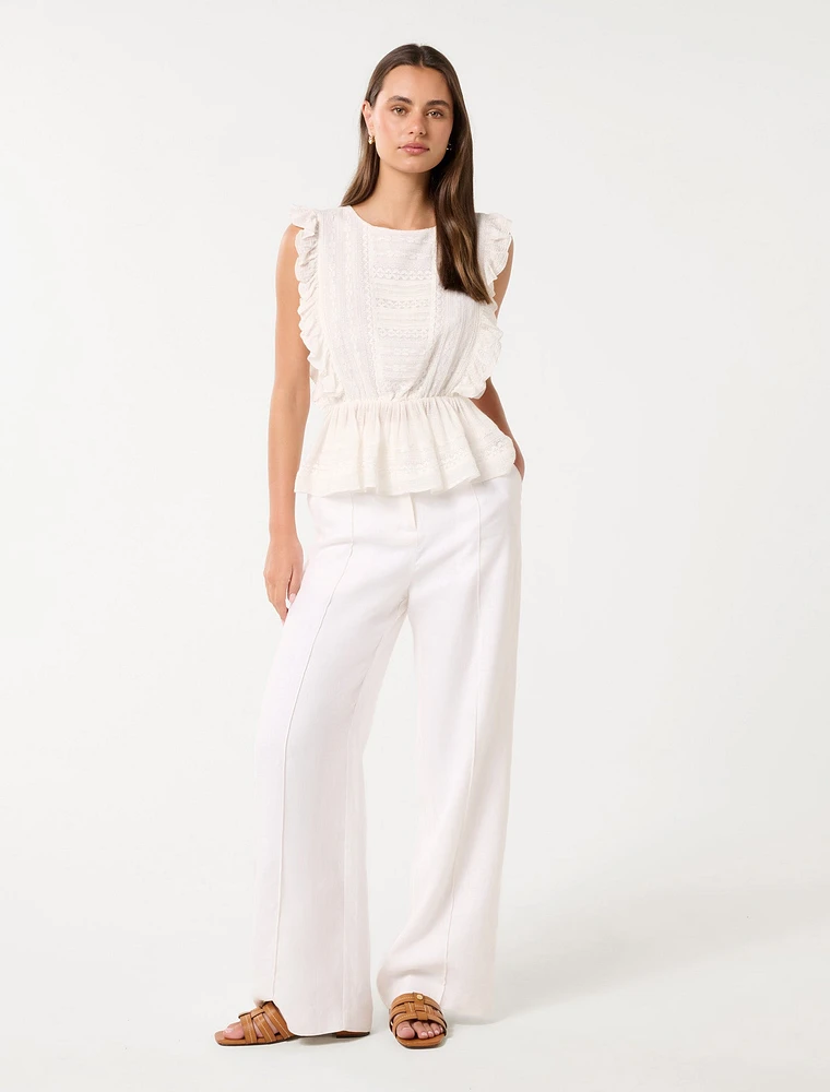Rose Ruffle Sleeve Top