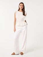 Rose Ruffle Sleeve Top