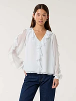 Novi Ruffle Front Blouse