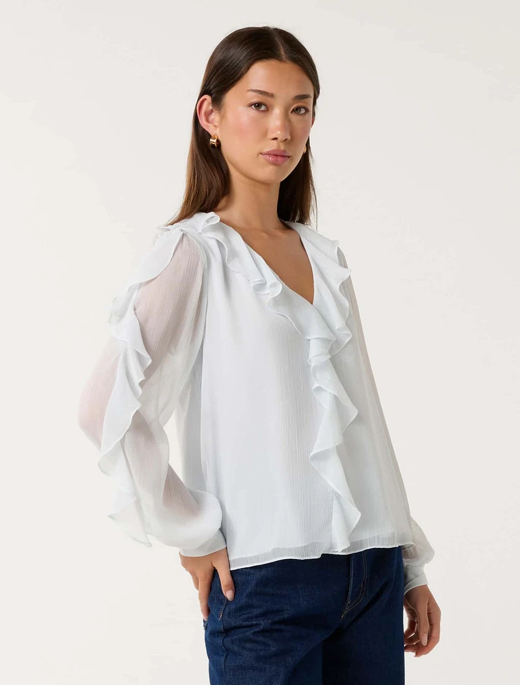 Novi Ruffle Front Blouse