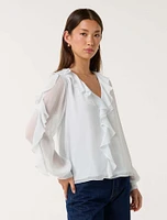 Novi Ruffle Front Blouse