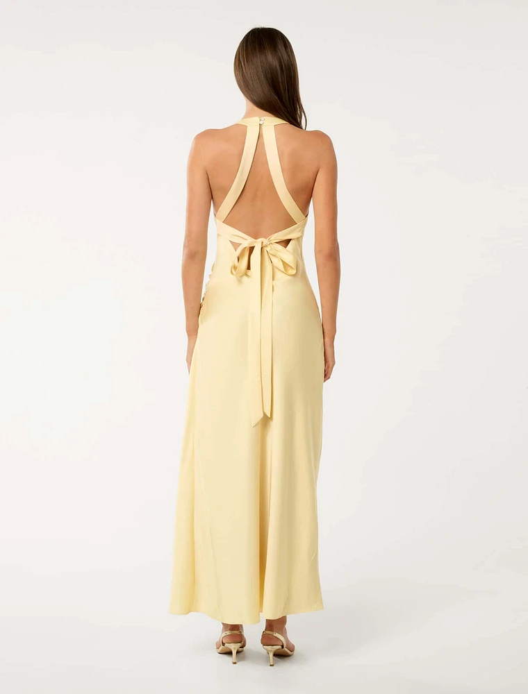 Audrey Satin Backless Maxi