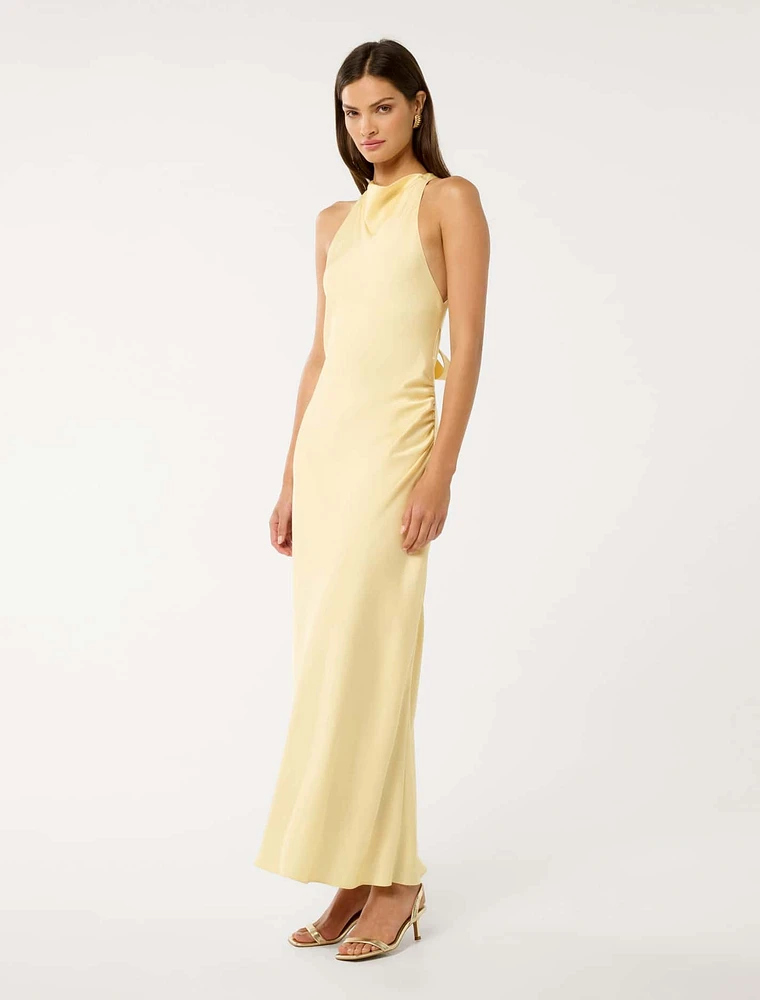 Audrey Satin Backless Maxi