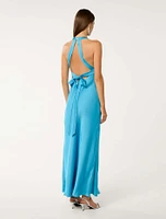 Audrey Satin Backless Maxi