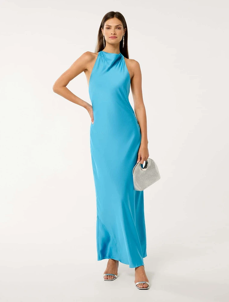 Audrey Satin Backless Maxi