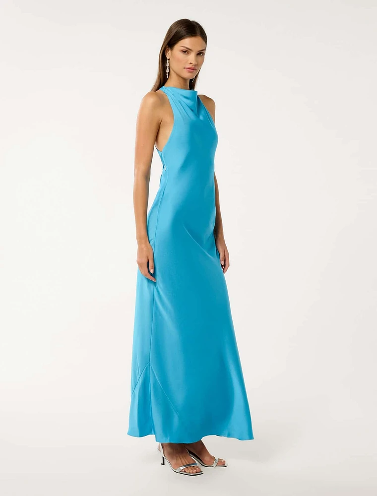 Audrey Satin Backless Maxi