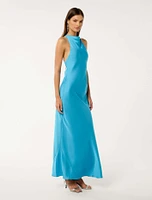 Audrey Satin Backless Maxi